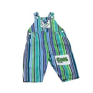 Vintage 90s Hopscotch Infant Baby Overalls Teddy Patches 0-6 Months‎